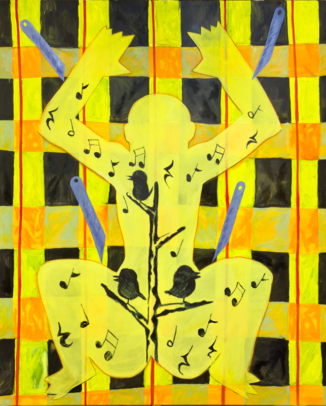 Treed Codependency (Cutte Blades), 2023, Oil and charcoal on canvas, 160x130cm