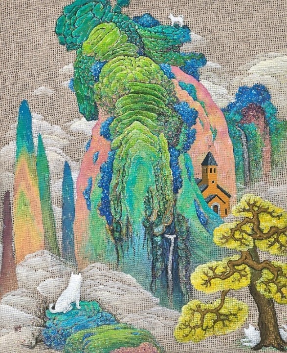 심현지_고요산수도_91x72.7cm_acrylic gouache on canvas_2023